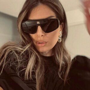 Dolce & Gabbana DG6177 501/87 Sunglasses Black Shield Frame, Grey Lenses